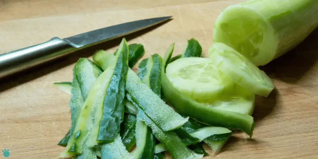 sliced and peeled cucumber